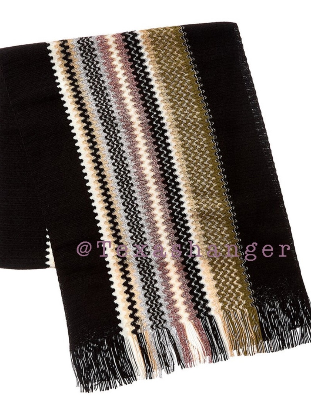 Missoni Chevron Pattern Wool Multicolor Scarf NWT